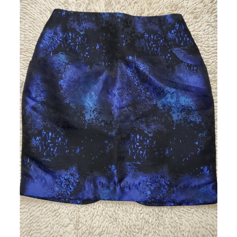 H&M metallic blue skirt
